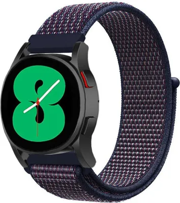 Produktbild von Strap-it Samsung Galaxy Watch 4 - 40mm Nylonarmband (Lila/Blau)
