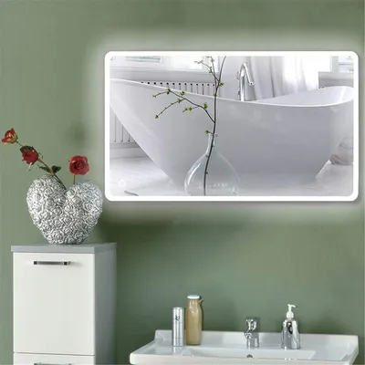 Productafbeelding van LED-badspiegel, wandspiegel met verlichting, aanraakschakelaar, badkamerspiegel, koelwit (D 70 x 120 cm)