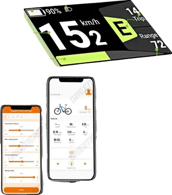 Productafbeelding van E-bike display, 5-polige aansluiting, ondersteuning voor PAS-standen, DPC 080