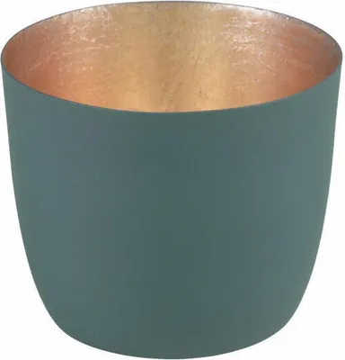 Produktbild von Gift Company Windlicht Madras M, Teelichthalter, Kerzenhalter, Eisen, Dark Olive, Gold, 8.5 cm, 77925