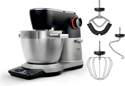 Imagen del producto de Bosch Serie 8 MUMS8ZS00, 6 litros, color negro, acero inoxidable, función amasado, función mezclado, batidor, 1,2 metros de cable, acero inoxidable, metal
