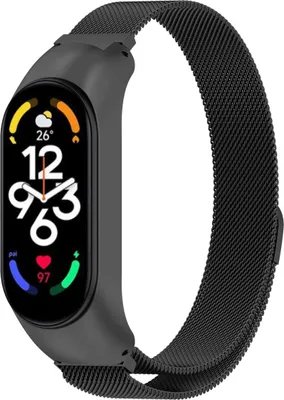 Produktbild von BStrap Milanese Armband für Xiaomi Mi Band 7, black