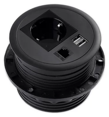 Produktbild von Runde Einbausteckdose Spacetronik SPS-R1D4B