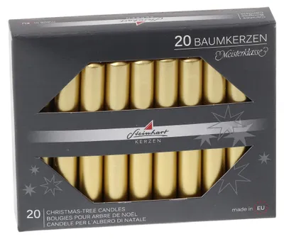 Produktbild von Baumkerzen Edelglanz Gold 95 x Ø 13 mm, 20 Stück