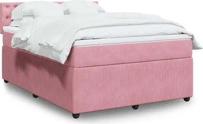 Immagine prodotto di Maison Exclusive - Letto boxspring con materasso Rosa 160x200 cm Velluto