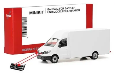 Produktbild von Herpa MiniKit 014076 - 1/87 MAN TGE/VW Crafter Paketverteilfahrzeug, weiß - Neu