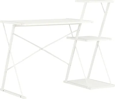 Image de Bureau avec étagère Blanc 116x50x93 cm