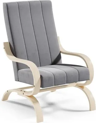 Zdjęcie produktu dla LIKMA Szary Fotel Otto Finka Do Salonu Z Podłokietnikami Nowoczesny Fotel Wypoczynkowy 64x101x83 cm Do Sypialni Tapicerowany