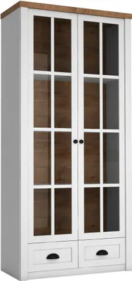 Produktbild von Gala-Möbel Vitrine 2-türig 2 Schubladen Provence Andersen Weiß