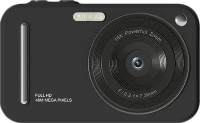 Obrázek produktu pro digitální fotoaparát 1080P, digitální videokamera, 48 MP, 2,4palcový displej IPS, automatické zaostřování, 16x digitální zoom, vestavěný blesk, dobíjecí baterie, zkrášlující filtr, dárek k narozeninám a svátku pro děti, studenty, teenagery