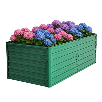 Obrázok produktu pre Vysoký záhon s otvoreným dnom Záhradný záhon na pestovanie zeleniny a kvetín, na terasu a do záhrady 190 x 90 x 64 cm Zelený