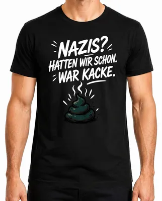 Obrázek produktu pro Tričko s nápisem "Nacisté? To je hnus. Proti pravici. Sarkastické. Pánské, černé, velikost L."