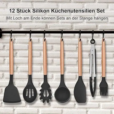 Produktbild von Famanu Küchenutensilien Set - 12-teiliges Silikon-Set