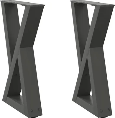 Immagine prodotto di Gambe per tavolino 2 pz Antracite 38x(42-43,3) cm Acciaio