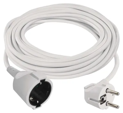 Verlängerungskabel 10 m / 1 Steckdose / weiß / PVC / 1,5 mm2