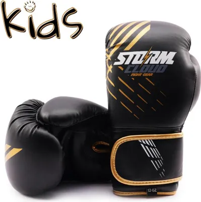 Image de Gants de boxe StormCloud Lynx pour enfants, noir/or, 6 oz