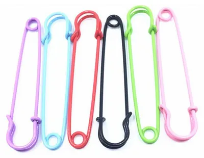 6 Metall-Sicherheitsnadeln, gemischte Farben, 5 cm