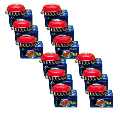 Obrázek produktu pro 12x kelímkový kartáč 85mm kartáč s uzlovým drátem úhlová bruska & Flex