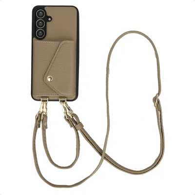 Obrázok produktu pre Selencia Sera puzdro na mobilný telefón s šnúrkou a obálkou na karty Samsung Galaxy S25 FE - Taupe