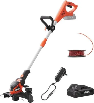 Obrázok produktu pre Kosačka na trávu 20 V 2 v 1 s akumulátorom, otočnou strihacou hlavicou o 90° a nastaviteľnou rukoväťou