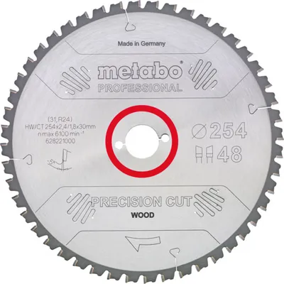 Immagine prodotto di Lama circolare di precisione per il taglio del legno professionale D305xL2,4xPoro30mm 84T. WZ