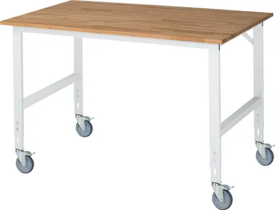 Produktbild von Rau Fahrbarer Arbeitstisch Tom (4 LR), B1500xT1000xH910-1230mm, B-Platte-25mm