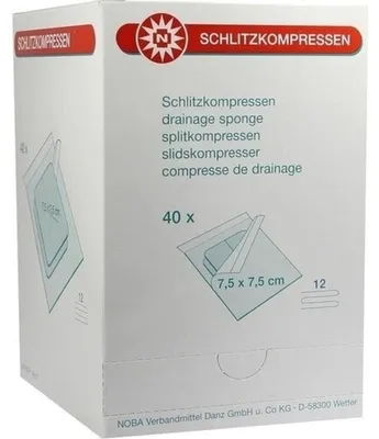 Image de Compresses fendues, 7,5 x 7,5cm Paquet : 40 x 2 pièces | Paquet (80 pièces)