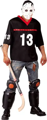 Produktbild von Horror Eis-Hockey Zombie Sportler Kostüm mit Maske für Halloween Partys Männer Größe: L - 52/54