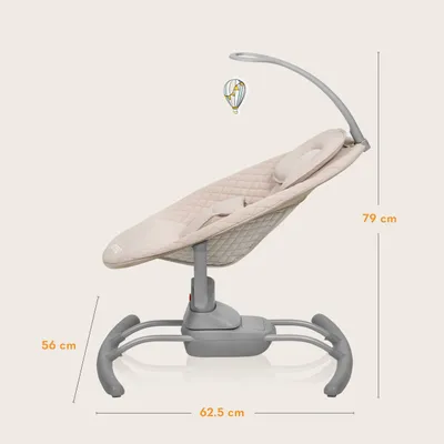 Produktbild von Lionelo Babywippe, bis zu 9 kg, Elektrisch, ferngesteuert, Batterie-/USB-Betrieb, 8 Melodien, Rio, ab Geburt bis zum Sitzen, 3-Punkt-Sicherheitsgurt, 3 Schaukelgeschwindigkeiten