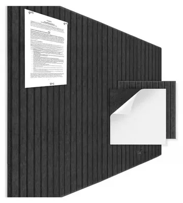 Obrázek produktu pro Plstěná nástěnka 120 x 90 cm, balení 12 kus?, alternativa korkové nástěnky se 70 samolepicími podlo?kami, nástěnka na kreslení, nástěnka s fotkami a nástěnka na poznámky do kancelá?e, dětského pokoje a ?koly (?erná)