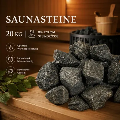 Produktbild von Saunasteine 20kg 80-120 mm handverlesen vorgewaschen hitzebeständig für Saunaofen