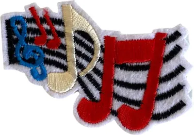 Produktbild von Aufnäher mit Musikschlüssel-Eisen-Emblem