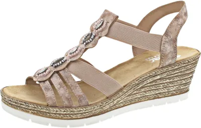 Produktbild von Rieker 619B2-31 Damen Keilsandalen Sandalen Sandaletten, Größe:42 EU, Farbe:Rosa