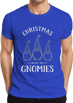 Produktbild von Christmas with my Gnomies Weihnachten Weihnachtswichtel Gnome Herren T-Shirt, Blau, 3XL