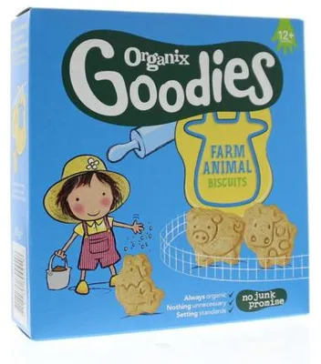 Productafbeelding van Organix Goodies Farm Animals Biscuits 12+ Maanden (100 gr)