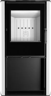 Produktbild von HITZE CANE S-W Weiß Kaminofen 6,5 kW – moderner Holzofen, EcoDesign 2022, +