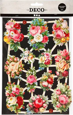 Image de Vintage Plaatjes Lentebloemen, 2 Vellen