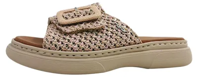 Produktbild von Rieker Damen Pantolette mit breitem Riemen in Strick-Optik V3053, Größe:42 EU, Farbe:Mehrfarbig