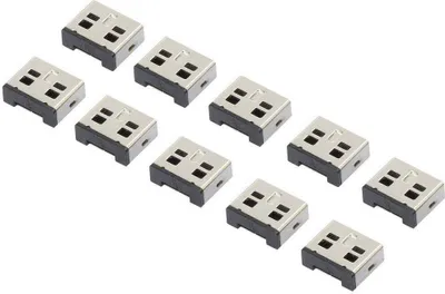 Produktbild von Renkforce USB-A Port Schloss rf-USBBlocker-02 10er Set Silber ohne Schlüssel RF-4463019
