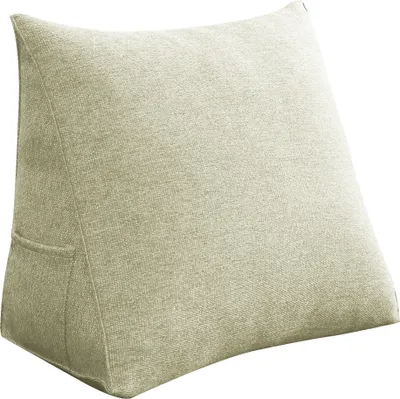 Produktbild von Ergonomisches Kopfteilkissen in Leinenoptik, Lesekissen, Keilkissen, Rückenkissen, Ruhekissen, Dekokissen
