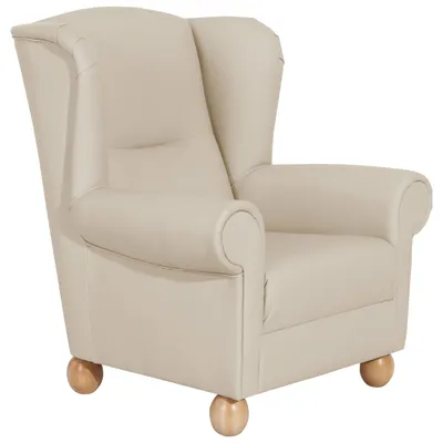 Produktbild von Max Winzer Ohrenbackensessel Monarch - Kunstleder beige - Maße: 93 x 87 x 100 cm