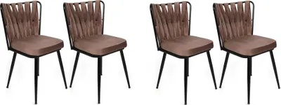 Produktbild von Skye Decor, Kuşaklı-233 V4, Stuhlset (4 Stück), Hellbraun, 100 % METALL, 43 x 43 x 82 cm