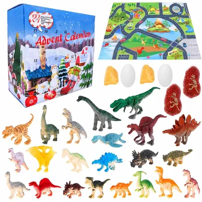 Obrázek produktu pro Adventní kalendář s dinosaury 2026 pro děti vánoční kalendář s dinosaury vánoční hračky dinosauři vánoční odpočítávací kalendář pro děti vánoční dárek