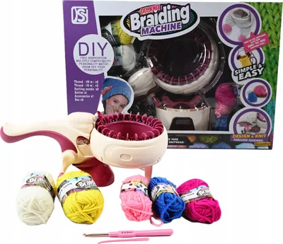 Produktbild von Strickmaschine für Kinder - Kreatives Web-Set mit Strickmühle & bunter Wolle
