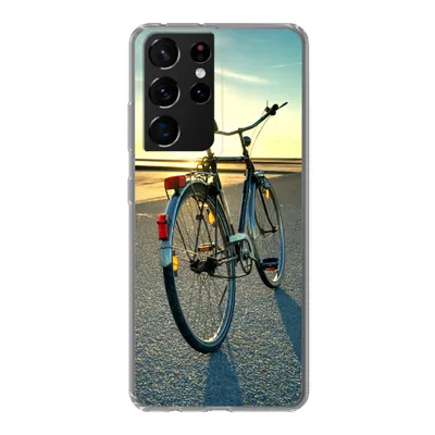 Produktbild von MuchoWow® Handyhülle Schutzhülle Hülle für Samsung Galaxy S21 Ultra Nordsee - Fahrrad - Sonnenuntergang Silikon Softcase Handy Hülle - Mobiltelefon
