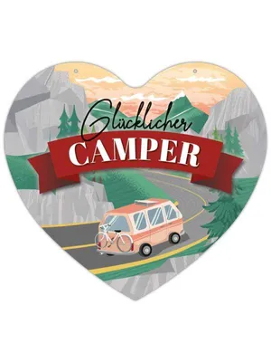 Produktbild von Herz Blechschild Glücklicher Camper HB013