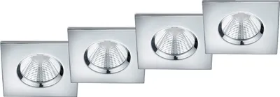 Produktbild von LED Einbaustrahler Decke 4er Set eckig dimmbar Chrom glänzend 5,5W Deckenleuchte