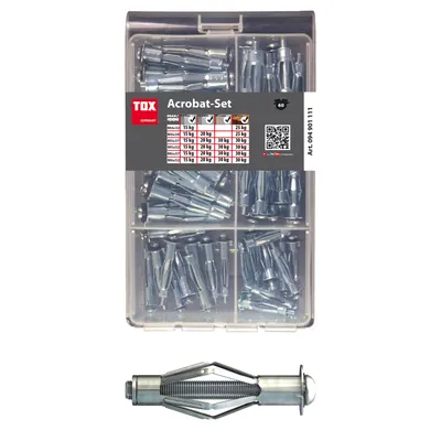 Produktbild von TOX 094 901 111, Schrauben- & Dübelsatz, Metall, Grau, 1,2 cm, 52 mm, 120 Stück(e)
