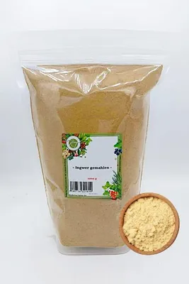 Produktbild von KT 1000 g / 1 Kg Ingwer gemahlen Ingwerpulver Ingwerwurzel Ingwer Tee - 1A Qualität