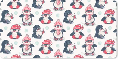 Produktbild von MuchoWow® Mauspad Mousepad Schlittschuhe - Schnittmuster - Pinguin 60x30 cm - Mousepads - Maus Mat - Pad - Mausunterlage - Nachhaltig